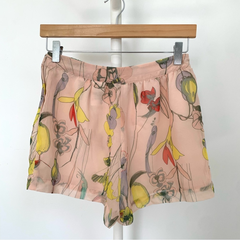 H&M Conscious Collection Pink Tropical Sheer Shorts